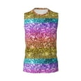 thumbnail image 4 of Yiaed Glitter Rainbow Print Men's Singlet Vests Summer Running Muscle Tank Tops Gym Undershirt Round Neck Sleeveless for man, 4 of 5