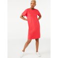 thumbnail image 2 of Free Assembly Women's Short Sleeve T-Shirt Dress with Cuffed Sleeves, 2 of 5