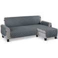 thumbnail image 1 of Housse de Canapé en Forme de L Housse de Canapé Sectionnelle Housse de Chaise Longue Réversible Protecteur de Meubles pour Décoration Intérieure (Gris Foncé, Petit), 1 of 7