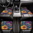 thumbnail image 6 of Salouo Psychedelic Sunflowers for Car Floor Mat Set of 4–Car Carpet Mats - Car Mats with Anti-Slip Backing & Driver Heel Pad Universal Fit for Cars, Trucks, SUVs, and Vans, 6 of 6