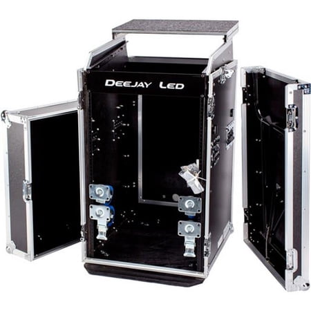 UPC: 0816794021899 | YCS Fly Drive Case 11u Space Universal Slant Mixer Rack & 16u Space Vertical Rack System with Caster Board & One Side Table – Laptop Shelf