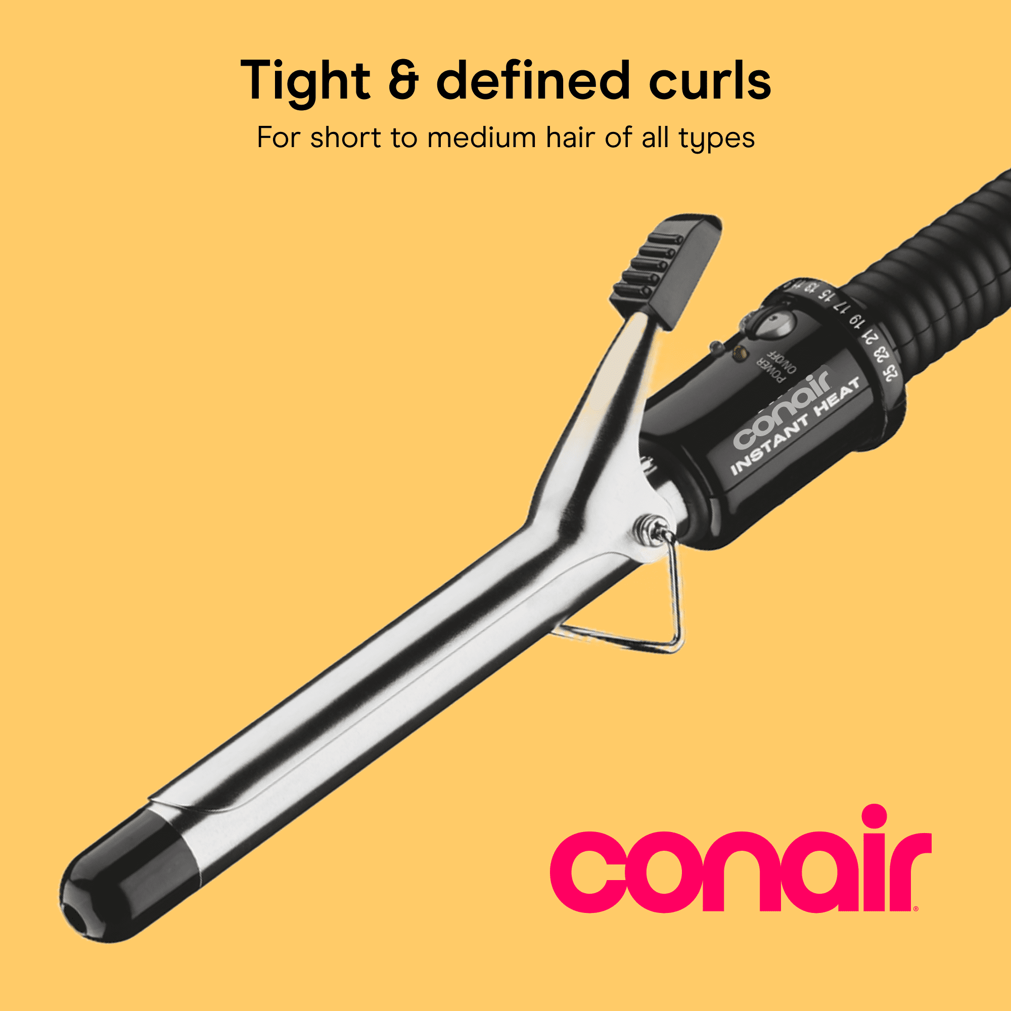 Conair Instant Heat 3/4" Hair Curling Iron, Creates Tight Curls, For Short to Medium Hair