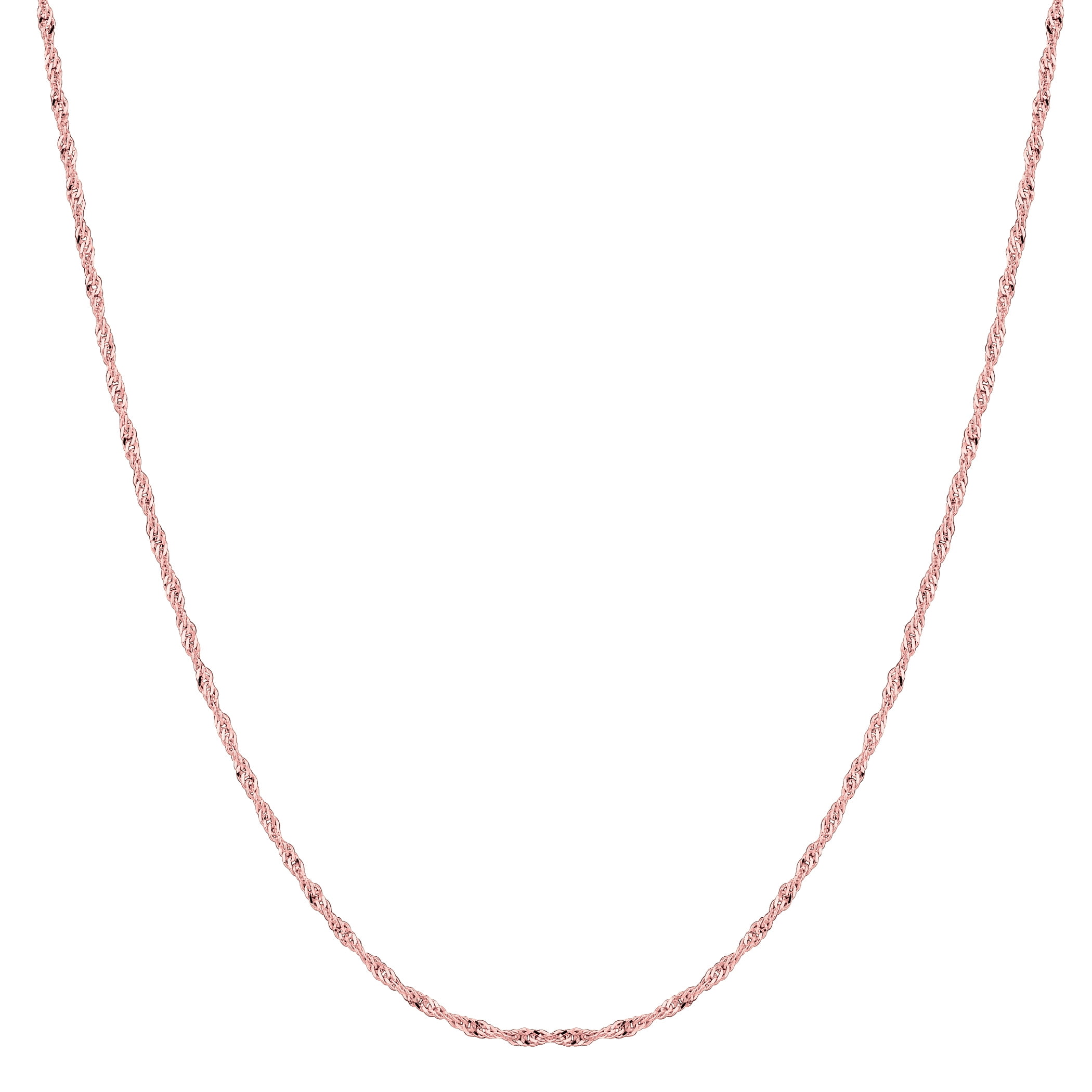 14k Rose Gold Singapore Chain Necklace, 1.0mm, 20"