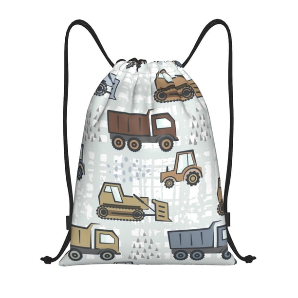 Fotbe Tractor and Dumper Bolsa Mochila con Cordón Estampada, Bolsa de Gimnasio Deportiva, Bolsa Cinch, Bolsa con Cordón para Hombres y Mujeres-Medium