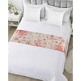 thumbnail image 5 of Xipuska Coastal Red Bed Runners for Queen Size Bed, Decorative Bed Throws for Foot of Bed, Nautical Coral Seahorse Starfish Shell Bed Runner Sofa Throw Bedding Scarf Protector Slipcover for Bedroom, 5 of 6