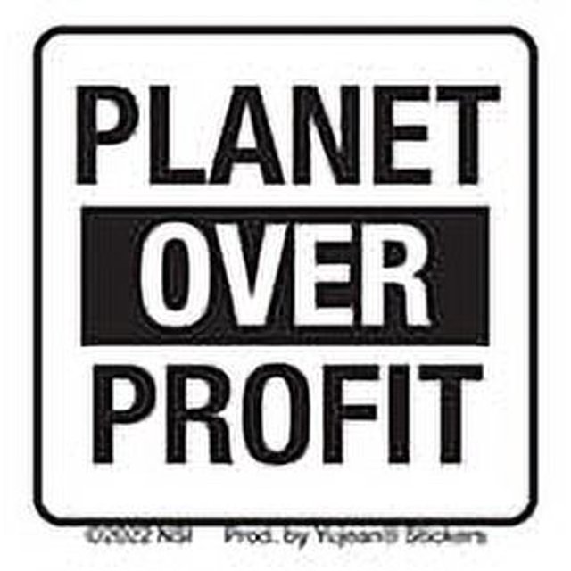 5 Stickers, PLANET OVER PROFITS STICKER - Weather Resistant Long Lasting In / Out Door Die-Cut Decal STICKER - 2", 5 Pieces