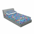 thumbnail image 3 of Ambesonne Colorful Fitted Sheet & Pillow Sham Set, Vivid Mosaic Design, Queen, Multicolor, 3 of 3