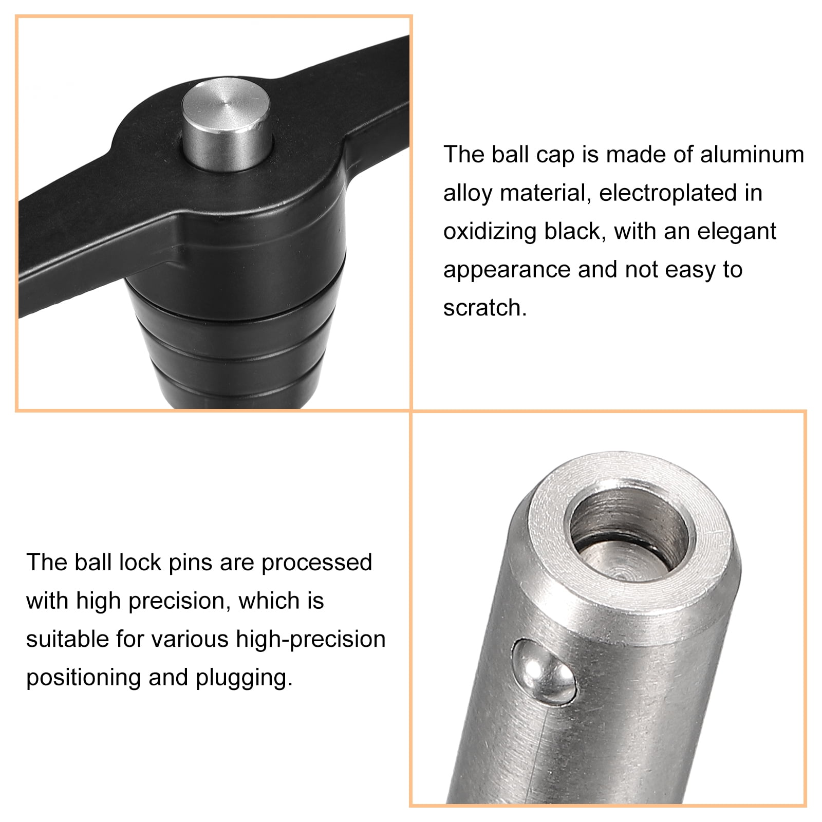 1Pack T Handle Locking Pins, Push-Button Quick Release Pin with Lanyard (16mm-70mm)