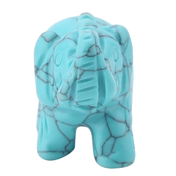 1.5inch Natural Stone Carved Elephant Crystal Figurine Home Decoration Furnishing Article (#02)
