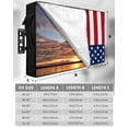 thumbnail image 2 of 4th of July Outdoor TV Cover 60 to 65 Inch Weatherproof, Red Stripes Star Independence Day 600D Oxford TV Covers with Waterproof Zipper, Outside Flat TV Screen Protector Size 58"W x 37"H x 4.5"D, 2 of 7