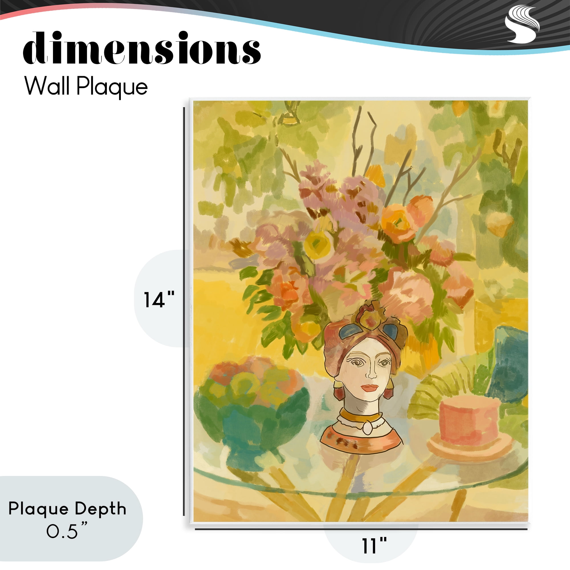 Stupell Industries Flower Head Vase Wall Plaque Art, design by Amelia Noyes