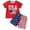 Red, variant on VOUZZA Boys Independence Day Outfit 4th of July Short Sleeve Shirt and Shorts 2-Piece Set Patriot Holiday Clothes Kids