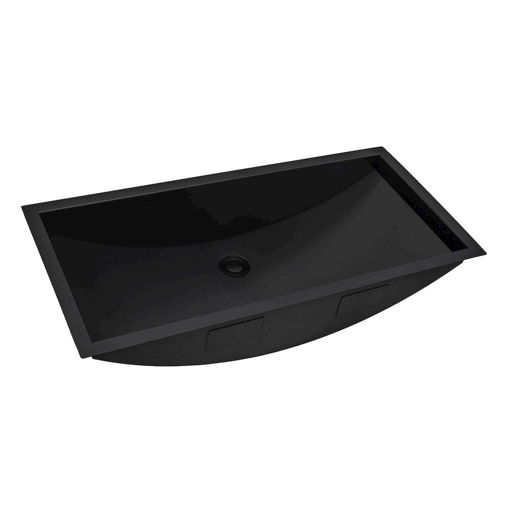 Ruvati 34 x 14 inch Gunmetal Black Stainless Steel Rectangular Bathroom Sink Undermount