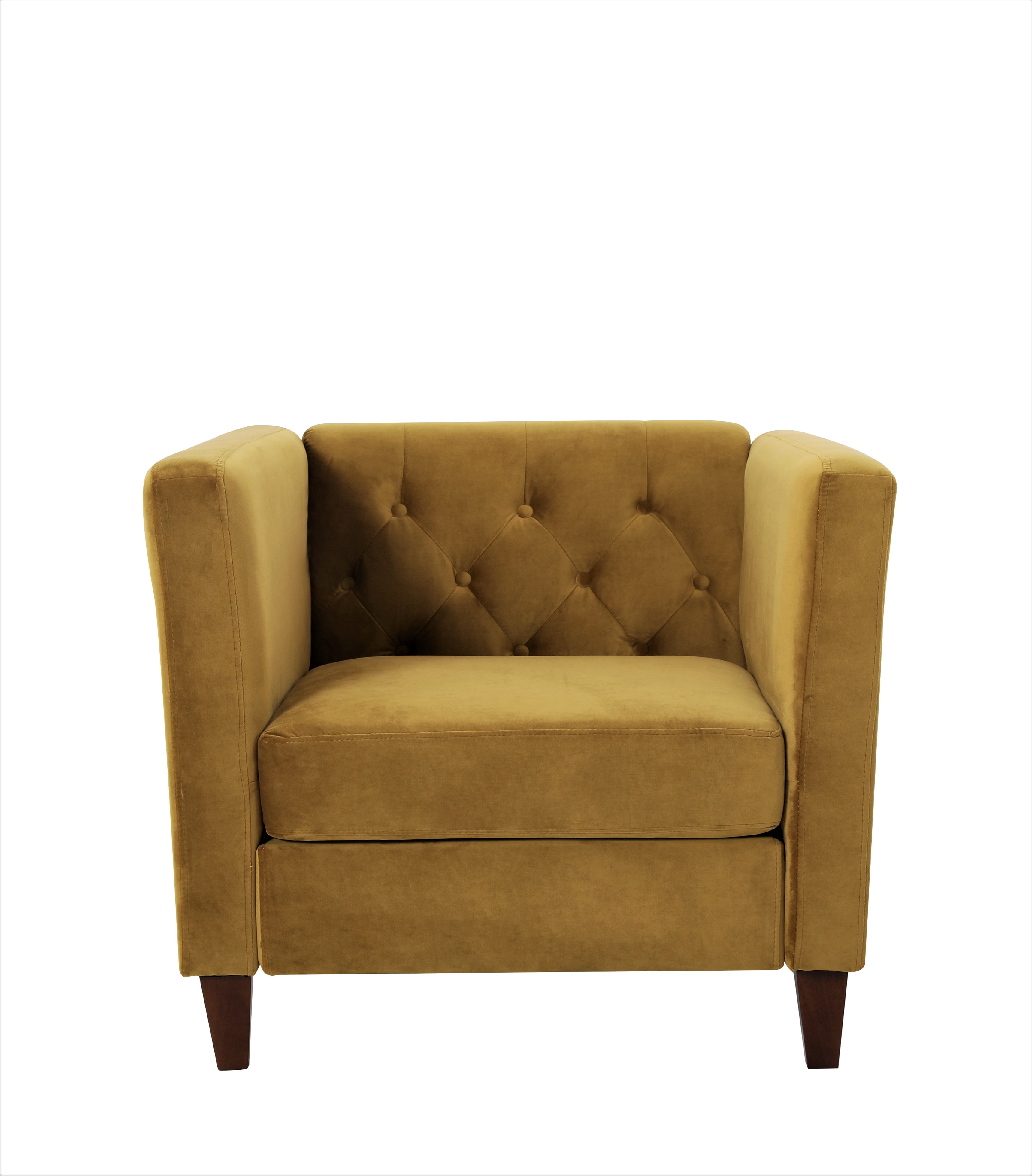 Uspridefurniture Lisette 33.07'' Velvet Square Arm Chair,Yellow