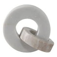 thumbnail image 6 of Marble Double Ring Sculpture for Home and Bathroom Decor - Decorative Office Accent for Desk, Shelf, or Coffee Table - Intertwined Statue Ornament for Living Room Decor - 6", White & Beige, 6 of 11