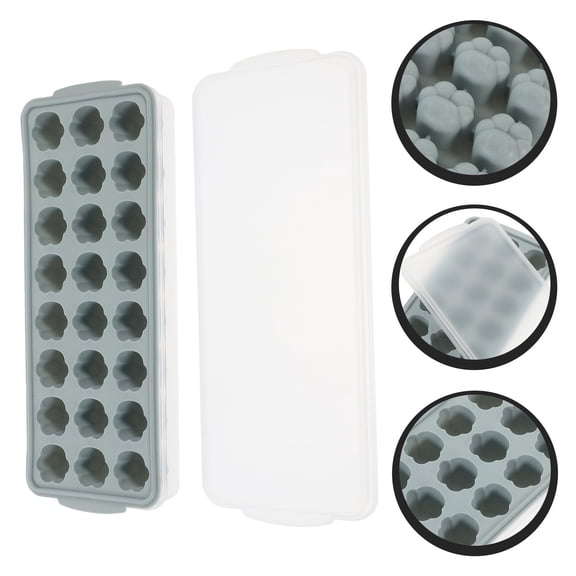 OUNONA Multi-Color Reusable Silicone Tray with Lid, Flexible Household Mold for Drinks and Cocktails