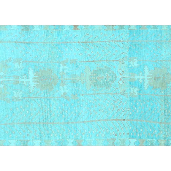 Ahgly Company Indoor Rectangle Abstract Light Blue Modern Area Rugs, 5' x 7'