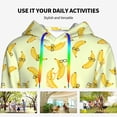 thumbnail image 4 of Goofa Bananas for Women's Hooded Sweatshirt with Eye-catching Drawstrings- Lightweight Pullover Hoodie with Kangaroo Pocket, Perfect for Everyday Wear-Small, 4 of 7
