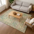 thumbnail image 7 of Addison Rugs Mayfield Premium Machine Washable Traditional Global Green Rectangle Rug, 2'6" X 3'10" Machine Washable Traditional Global Green Oversized Sherpa Throw Blanket, 7 of 7