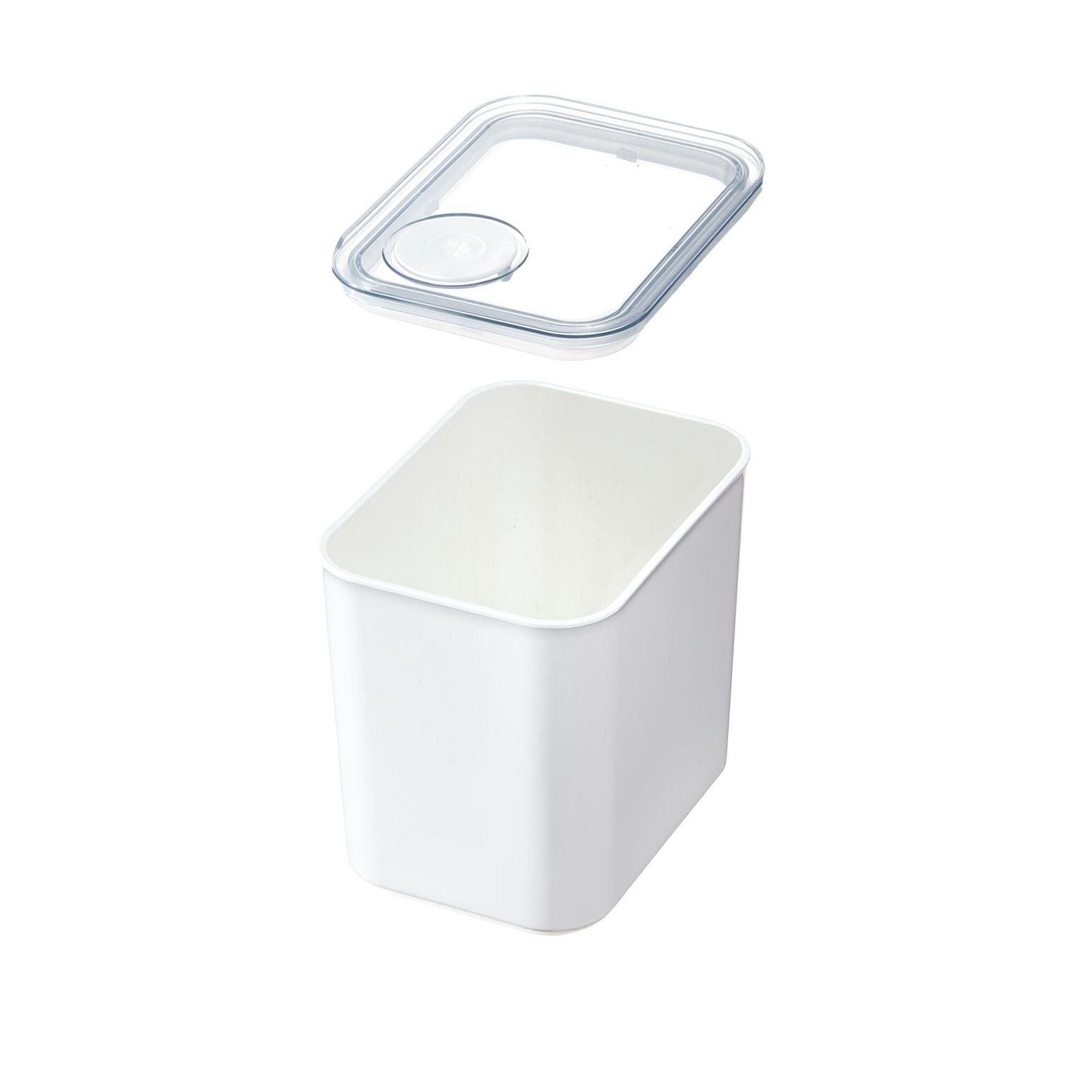 iDesign Recycled Plastic Medium Dry Goods Kitchen Canister with Airtight Lid – 1900mL, White