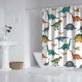 thumbnail image 2 of White Realistic Dinosaurs Pattern Shower Curtain 84"x72" ,Bathroom Decorative Shower Curtains Set with 12 Hooks,Modern Waterproof Washable Shower Curtain, 2 of 6
