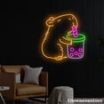 thumbnail image 2 of Glowneon Capybara Bubble Tea Neon Sign, Bubble Tea Led Sign, Capybara Neon LED Light, 2 of 5