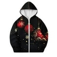 thumbnail image 3 of Favoffer Boys Girls Hooded Sweatshirt Long-Sleeve Zip-Up Pocket Casual Jacket Winter Lightweight Christmas Print Coat Toddler 4-12Y, 3 of 6