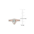 thumbnail image 3 of 2/5 Carat (Ctw) Aquamarine with Diamonds 1/3 Ring Set in 10K Pink Gold for Women, 3 of 7