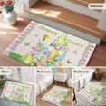 thumbnail image 6 of Rectangle Area Rug 2x3ft, Farmhouse White Dots Yellow Hat Gnomes Non-Slip Non-Shedding Floor Mat, Spring Floral Green Grass Washable Sturdy Carpet for Living Room Bedroom Home Decor, 6 of 9
