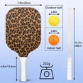 thumbnail image 4 of Pickleball Paddles Set Of 2, Fiberglass Surface, Animal, Leopard Print, 4 Balls & Bag, 4 of 5