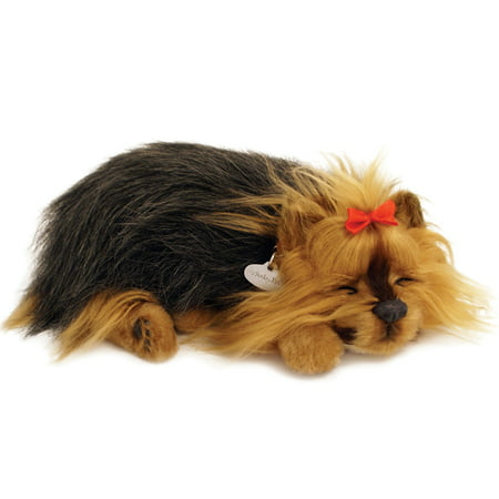 Perfect Petzzz Yorkie Breathing Puppy Dog Plush Set w/ Carrier Bed