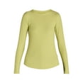 thumbnail image 3 of No Boundaries Ribbed Crewneck Tee with Long Sleeves, 1 or 2-Pack, Women's & Women's Plus XXS-XXL, 3 of 5