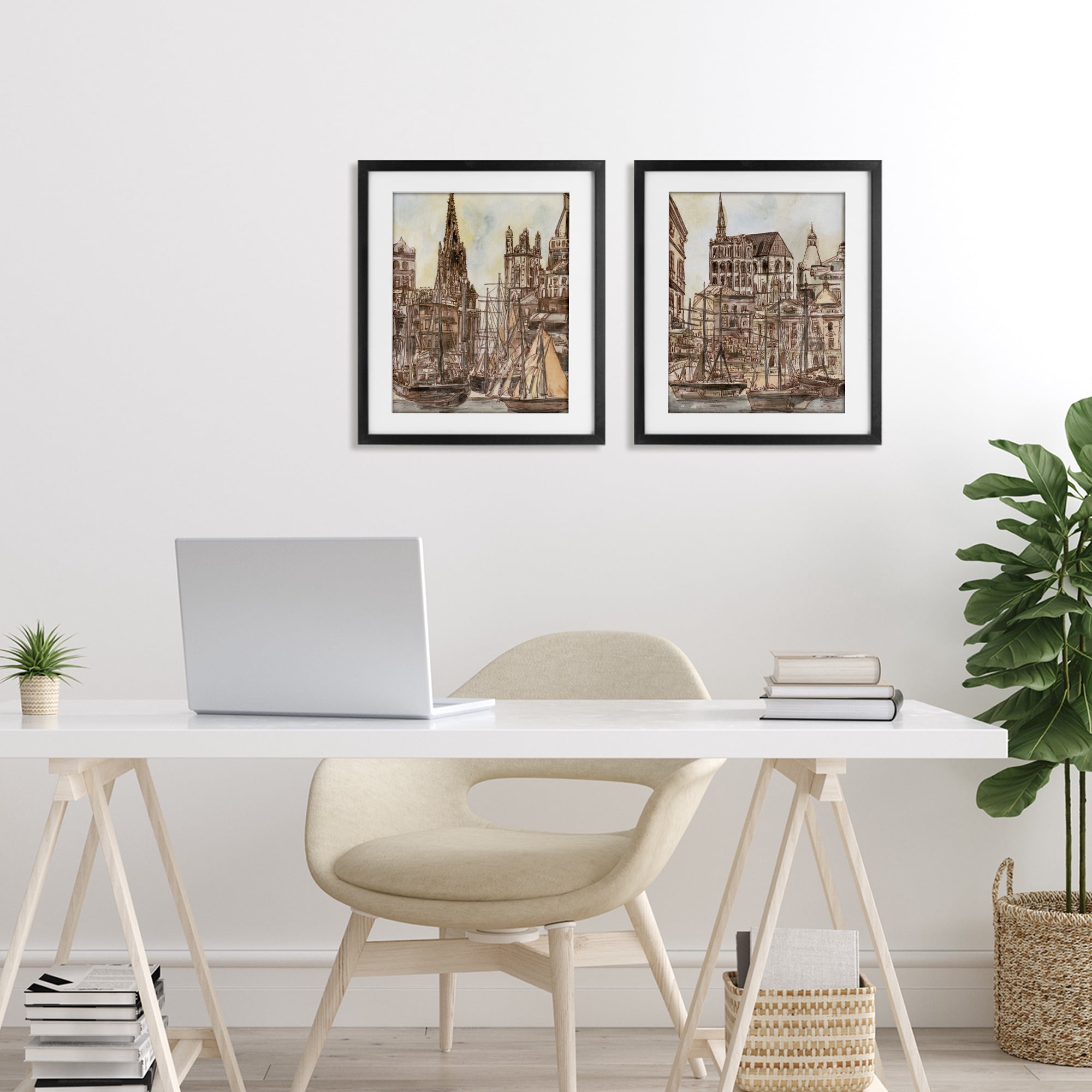 Stupell Industries Salted Remnants Pier 2 Piece Black Framed Print Under Glass Set, design by Melissa Wang