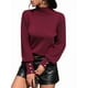 thumbnail image 1 of Suéteres de Otoño e Invierno para Mujer, Jerseys de Punto con Mangas Farol, Suéteres Tipo Top Vino Tinto S, 1 of 10