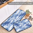 thumbnail image 5 of 2-Piece Kitchen Rugs Set Non-Slip Mats Carpet Floor for Kitchen, Bathroom (19.7"x27.6" & 19.7"x47.2") Blue Tie-dye Pattern, 5 of 7