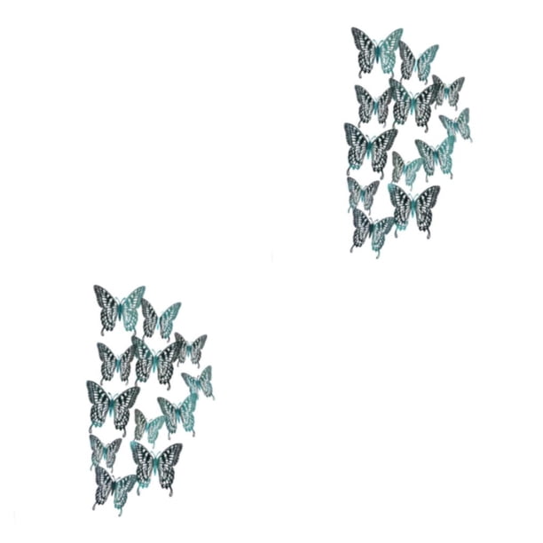 Cateissary Pared colorida - Decoración decorativa - Belleza simulada para mariposas simuladas Decoración de pared de mariposas coloridas LK12 LK12 verde 2piezas