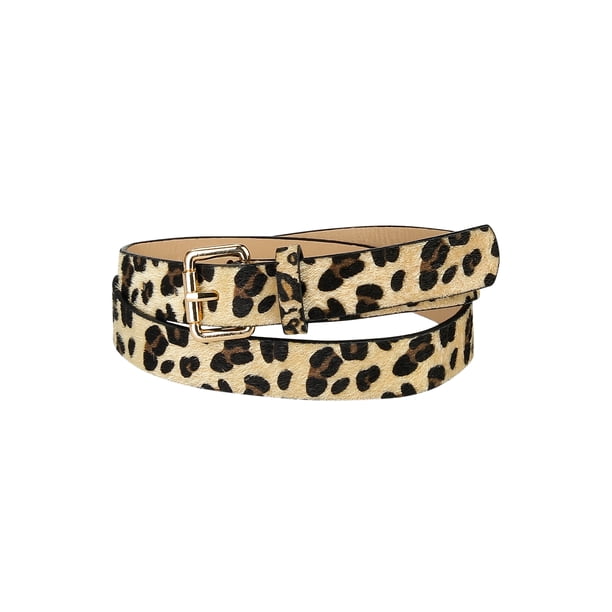 Cinturón de piel sintética con estampado de leopardo para mujeres INSPIRE CHIC, cinturones casuales para jeans y pantalones camello
