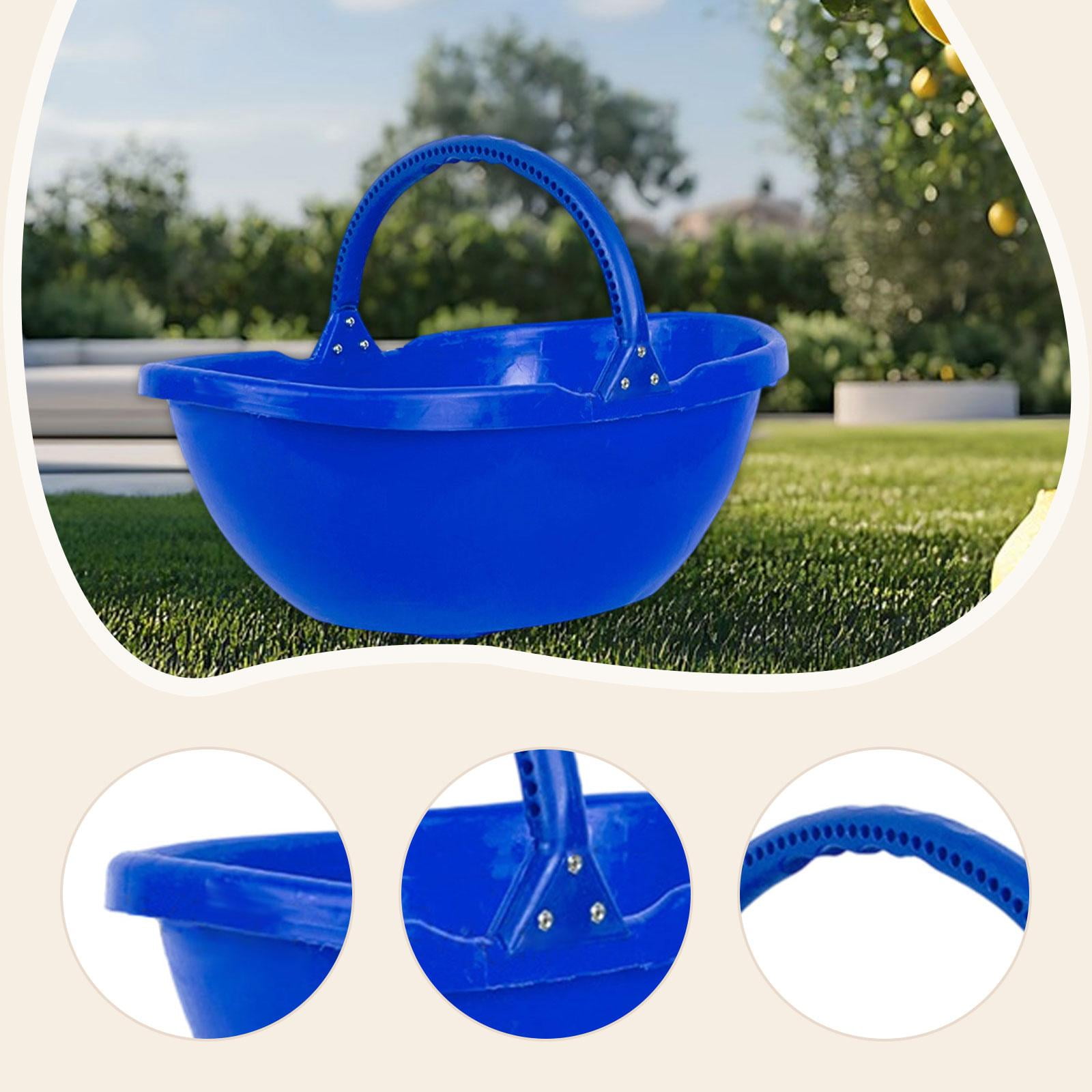 Miulika Garden Harvesting Basket, Picking Basket with Handle, Multipurpose Handheld Harvesting Tool for Lawn, Kitchen, Farm, Garden, Yard Blue