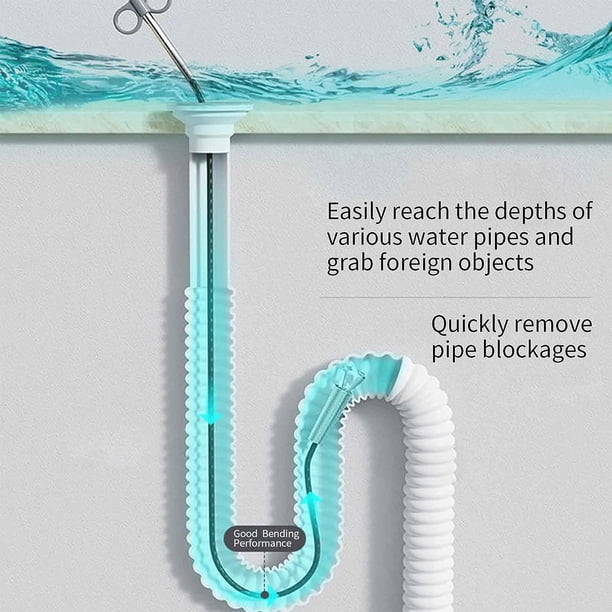 Destapador De Desagües Flexible - Manguera De Acero Para Bañera, Lavabo Y Fregadero | Herramienta De Fontanería Multifunción