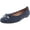 Navy Blue, variant on Women's Spark Minna Ballet Flat - Ladies Cap Toe Walking Flats with Concealed Orthotic Arch Support Black