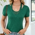 thumbnail image 2 of VBVC No Boundaries Women's Deep V Neck T-Shirts,Ladies Short Sleeve Blouse Tops,Slim Fit Sexy Tunic Tops For Women,*1-Green,Size XXL, 2 of 9