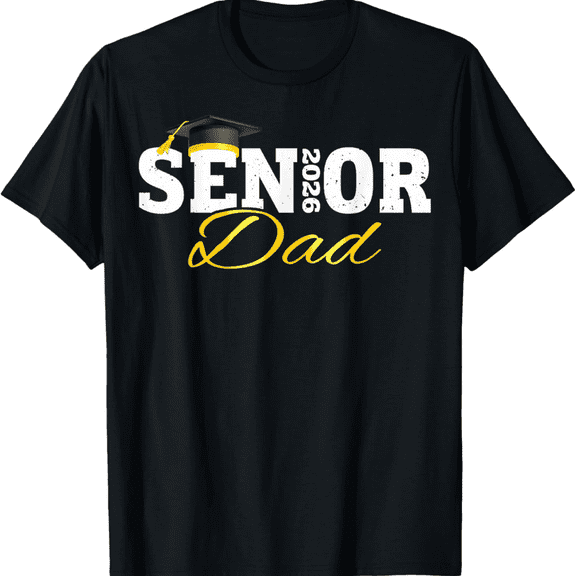 Proud Senior Dad Class of 2026 Graduation T-Shirt - Men's Retro Style Father's Day Gift Apparel