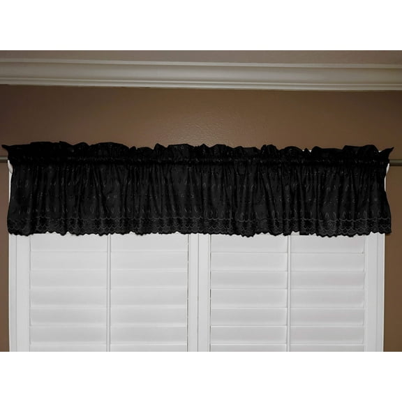 cotton eyelet window valance 58 wide black