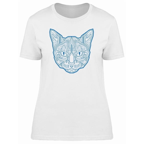 Cat Head With Electronic Circuit T-Shirt Men -Image by Shutterstock, Male x-Large
