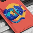 thumbnail image 6 of Cat Sipping Tea Faux Leather Travel Luggage Tag, 6 of 7
