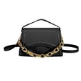 thumbnail image 1 of Bolso de hombro para mujer, estilo retro, clásico, de piel sintética, con hebilla magnética, color negro, 1 of 5