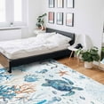 thumbnail image 6 of Area Rugs Indoor Non-Slip Rectangle Rug 2x3 Ft Blue Ocean Sea Turtle Octopus Starfish Coral Seashell Rug Rubber Backing Floor Mats Non Shedding Home Decor Carpet for Living Room Entryway, 6 of 8