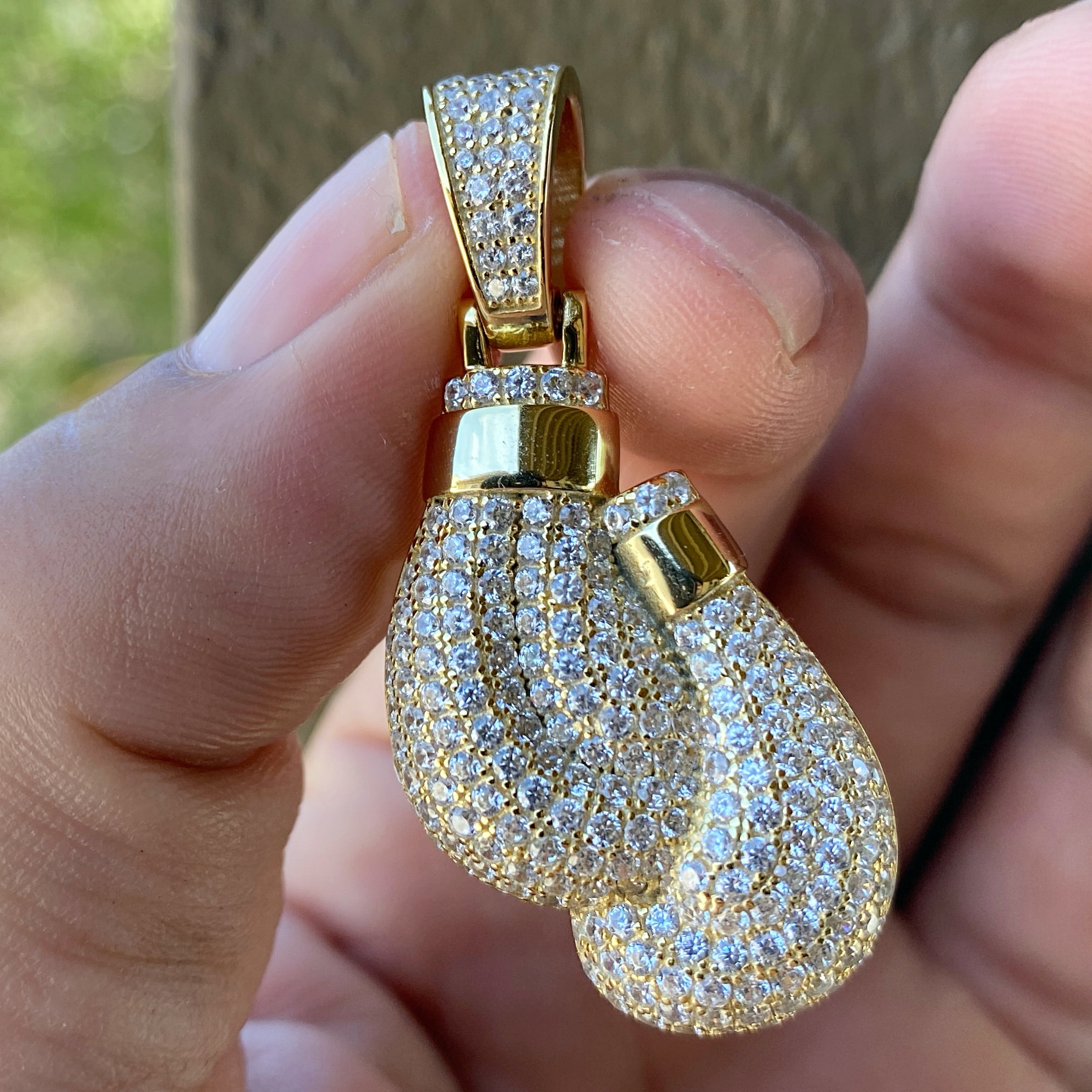 Iced out hotsell boxing glove pendant