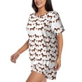 thumbnail image 2 of Lsque Dachshund Dog Puppy Women's Short-Sleeved Pajama Set - 2 Piece Soft and Lightweight Sleepwear Set-Medium, 2 of 9