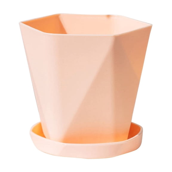 kjfeif 7.68" Thickened Resin Large Flower Pot - Heavy Duty Plastic Planter for Patio, Garden Balcony & Outdoor/Indoor Potted Plants with Drainage Holes, Modern Decorative Gardening Containers,P ink